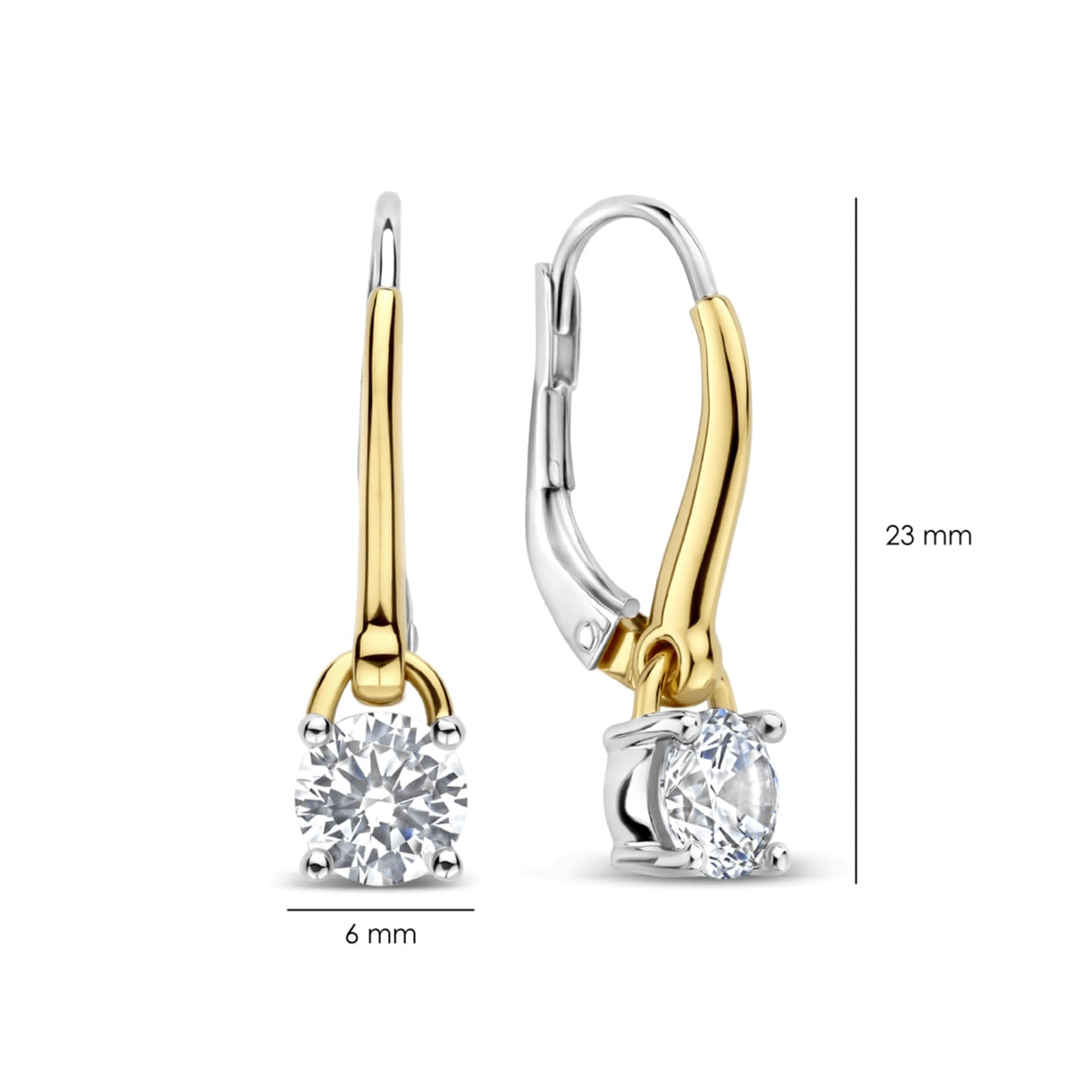 Orecchini cerchio Ti Sento in argento bicolore e zircone MISURA UNICA