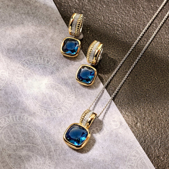Orecchini cerchio Ti Sento in argento e zircone blu MISURA UNICA