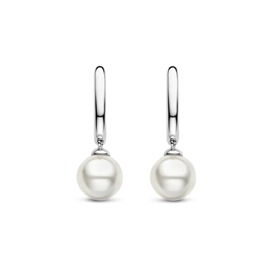 Orecchini cerchio donna TI SENTO Milano in argento con perla MISURA UNICA