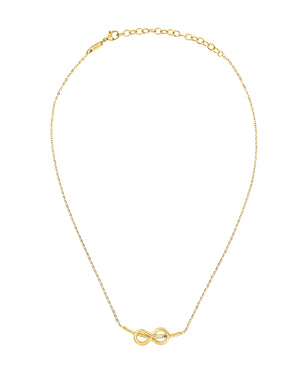 Collana girocollo da donna Breil B&ME Endless Knot in acciaio dorato con un infinito realizzato con una barra avvolta TJ3501