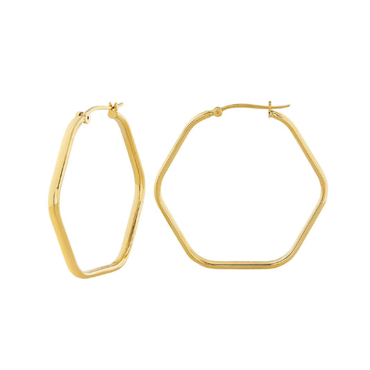 Orecchini donna Breil Hexagonia in acciaio dorato a forma esagonale TJ3521-1