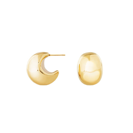 Orecchini a lobo donna Breil Hoop in acciaio dorato a forma ovale TJ3529-1