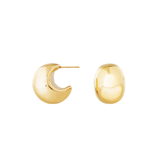 Orecchini a lobo donna Breil Hoop in acciaio dorato a forma ovale TJ3529-1
