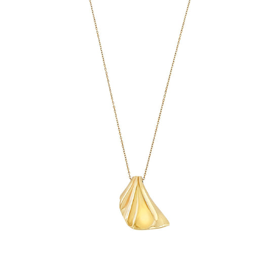 Collana donna Breil Plissè in acciaio dorato con ciondolo plissettato TJ3548-1
