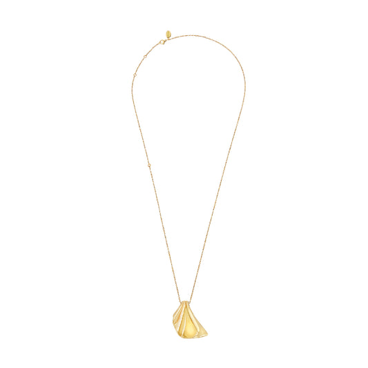 Collana donna Breil Plissè in acciaio dorato con ciondolo plissettato TJ3548