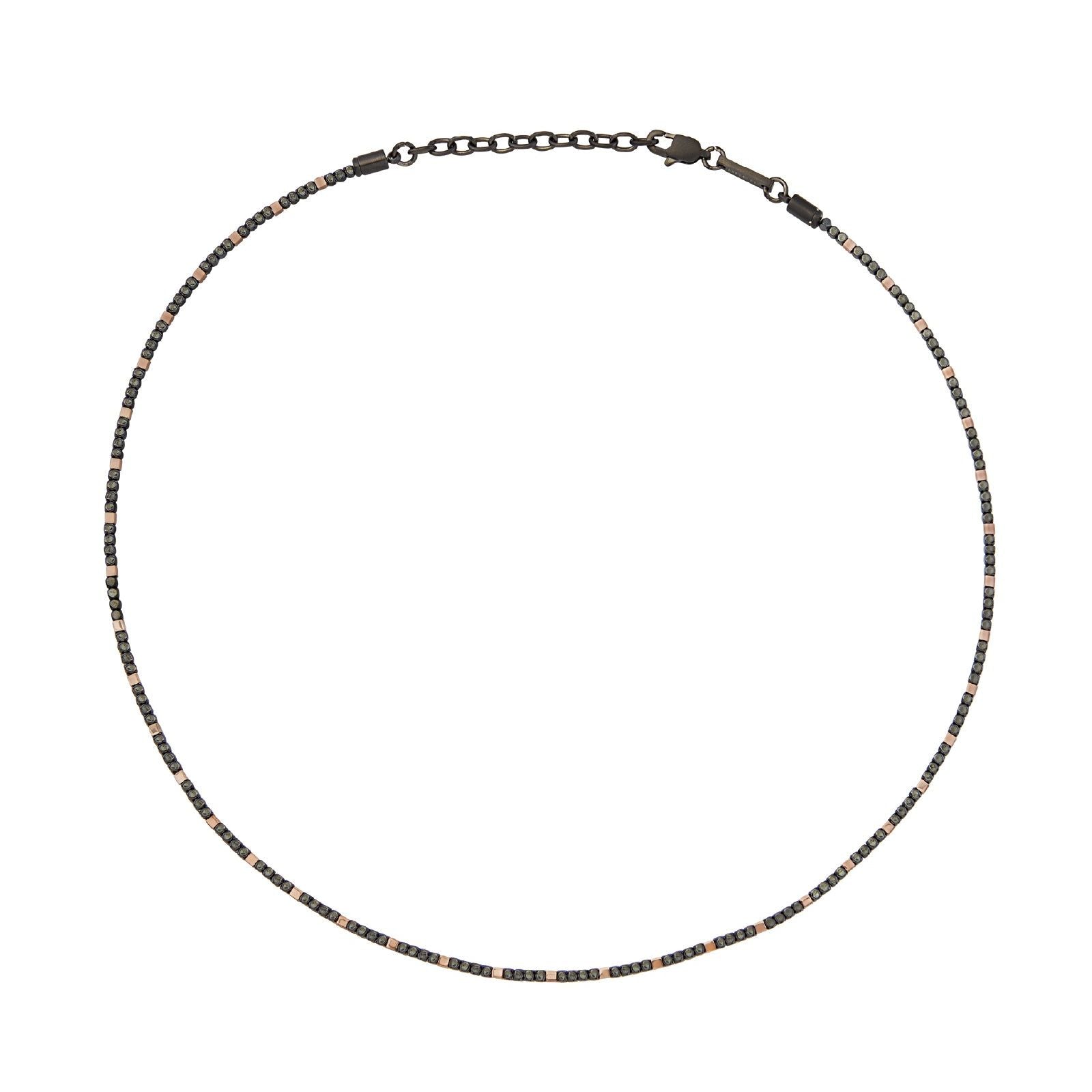 Collana uomo Breil B Rocks acciaio grigio e oro rosa ed ematite TJ3553-1