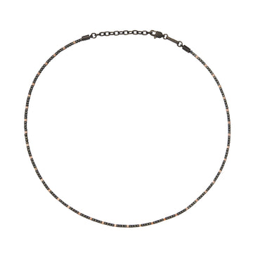Collana uomo Breil B Rocks acciaio grigio e oro rosa ed ematite TJ3553-1