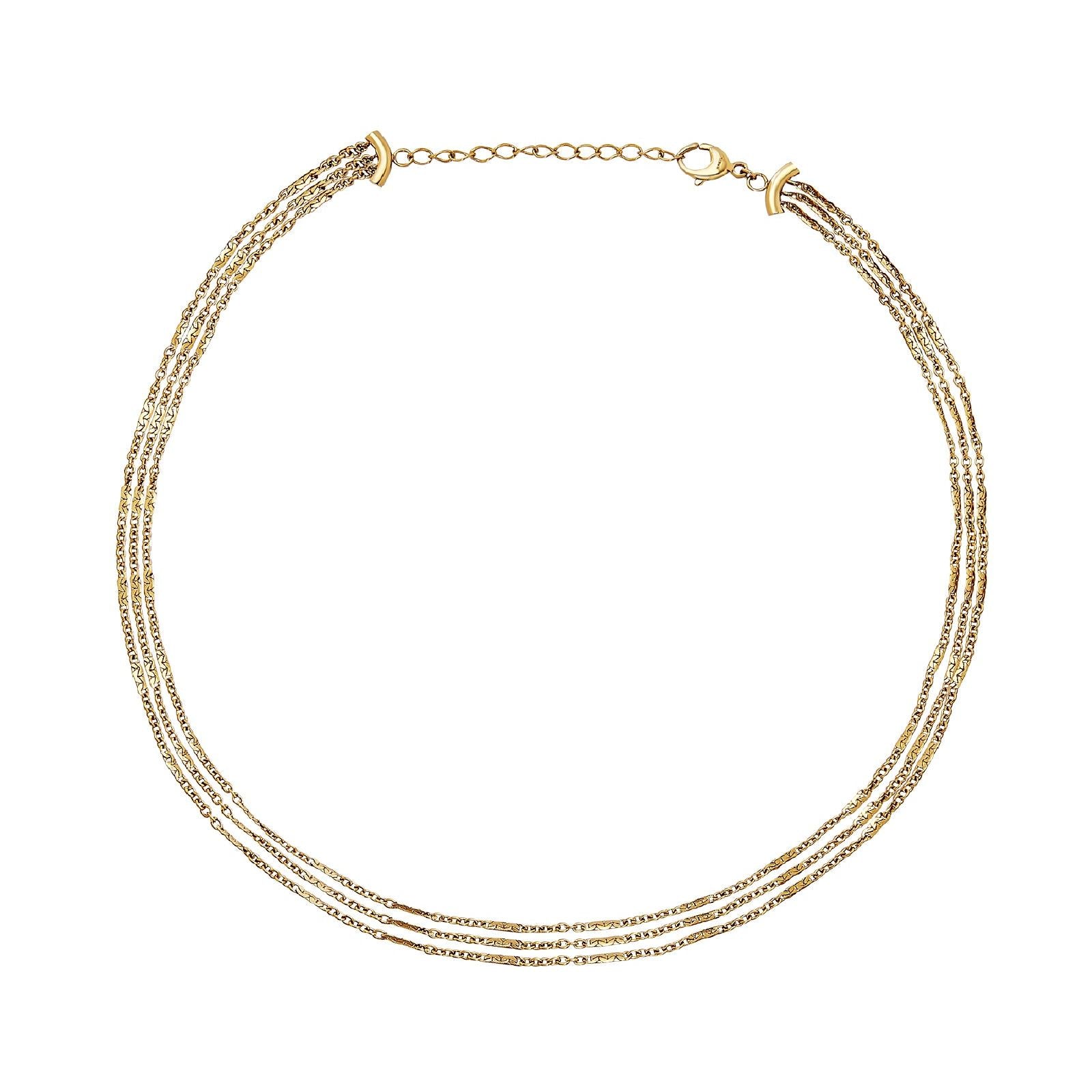 Collana donna Breil B Wired in acciaio dorato con 3 catenine TJ3556-1