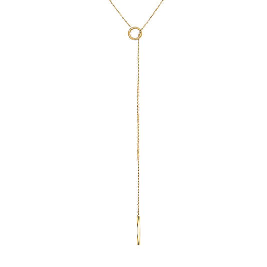 Collana donna Breil Flow in acciaio dorato con catena sottile ed elemento geometrico TJ3573