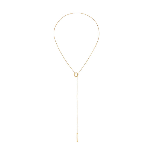 Collana donna Breil Flow in acciaio dorato con catena sottile ed elemento geometrico TJ3573