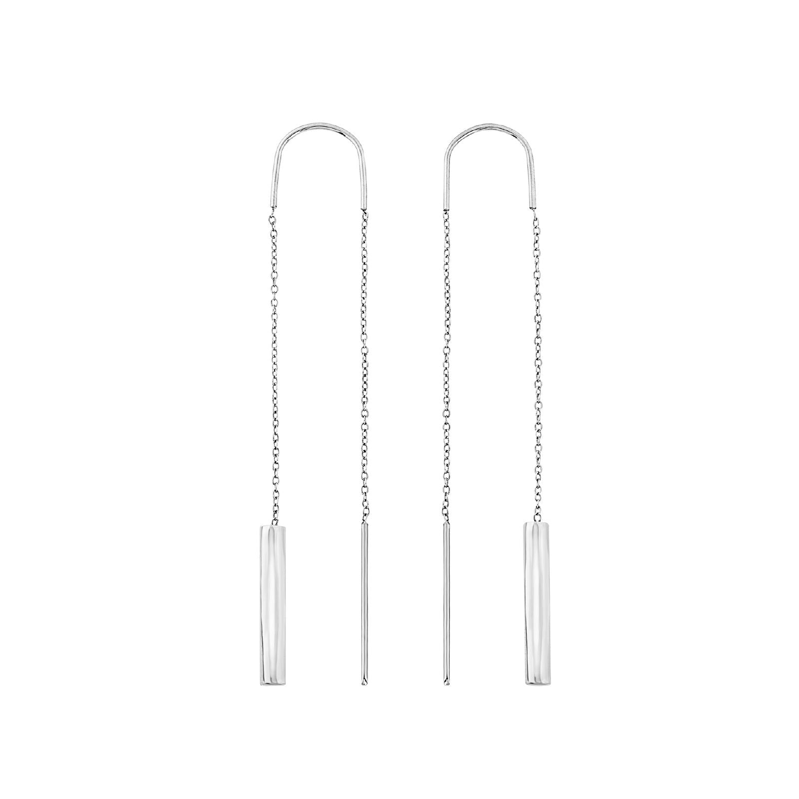 Orecchini pendenti donna Breil Flow in acciaio con cilindro TJ3578-1