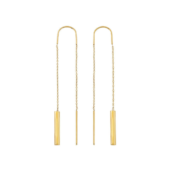 Orecchini pendenti donna Breil Flow in acciaio dorato con cilindro TJ3579-1