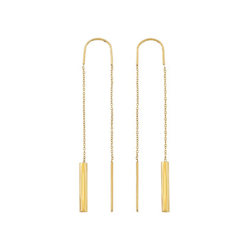 Orecchini pendenti donna Breil Flow in acciaio dorato con cilindro TJ3579-1