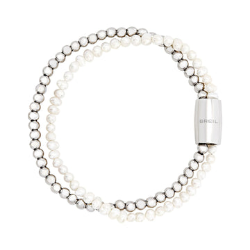 Bracciale donna Breil Magnetica System acciaio micro sfere e filo di perle TJ3581-1