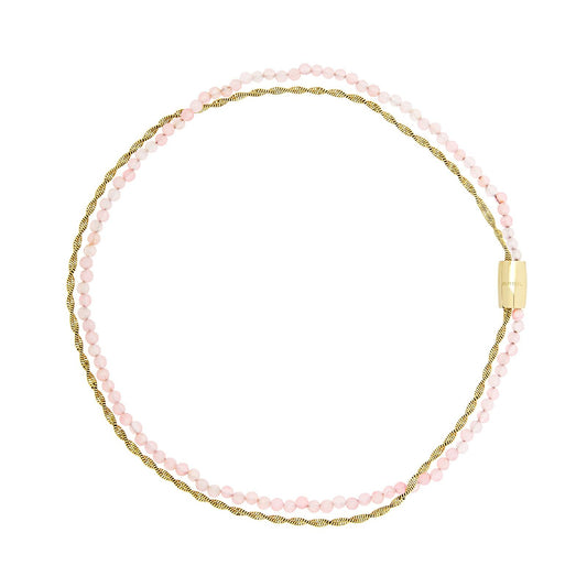Collana donna Breil Magnetica System acciaio dorato e agata rosa TJ3583-1