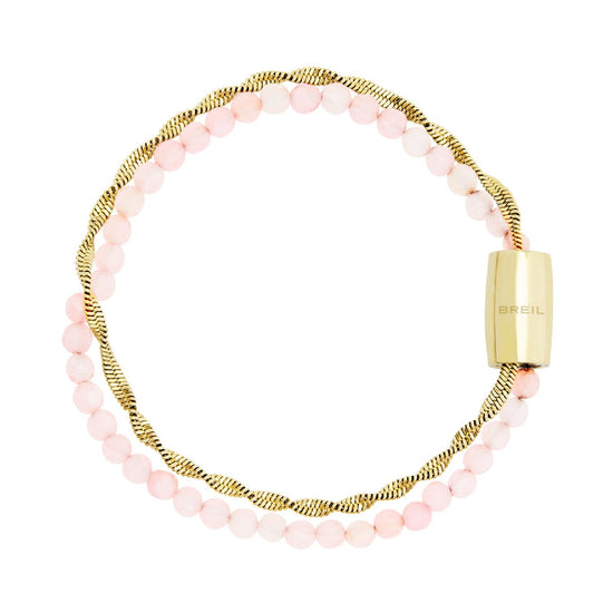 Bracciale donna Breil Magnetica System acciaio dorato e agata rosa TJ3584-1