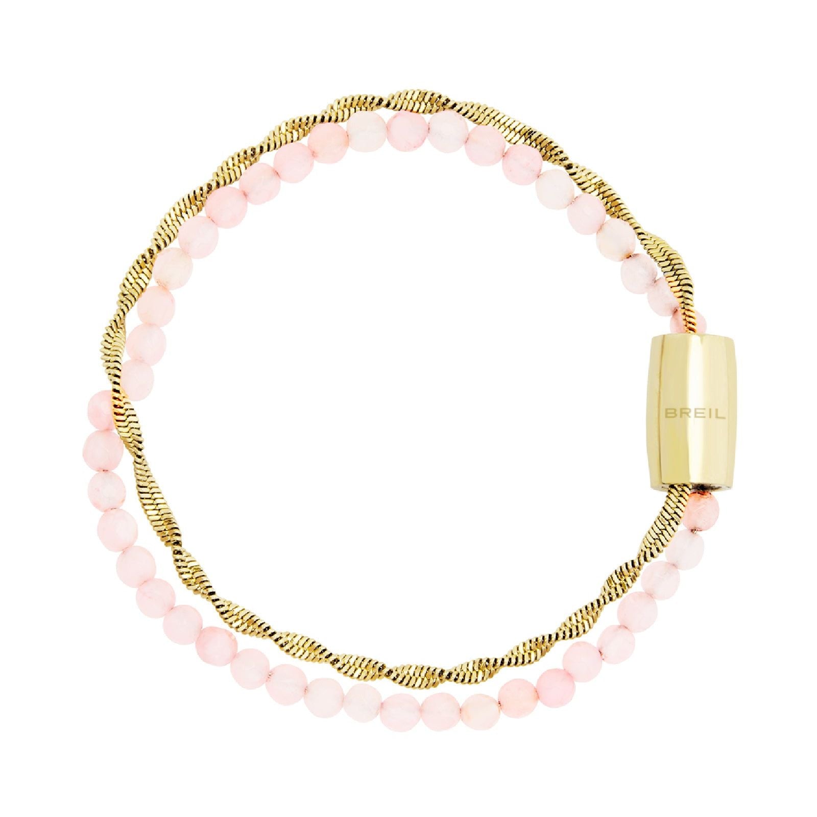 Bracciale donna Breil Magnetica System acciaio dorato e agata rosa TJ3584-1