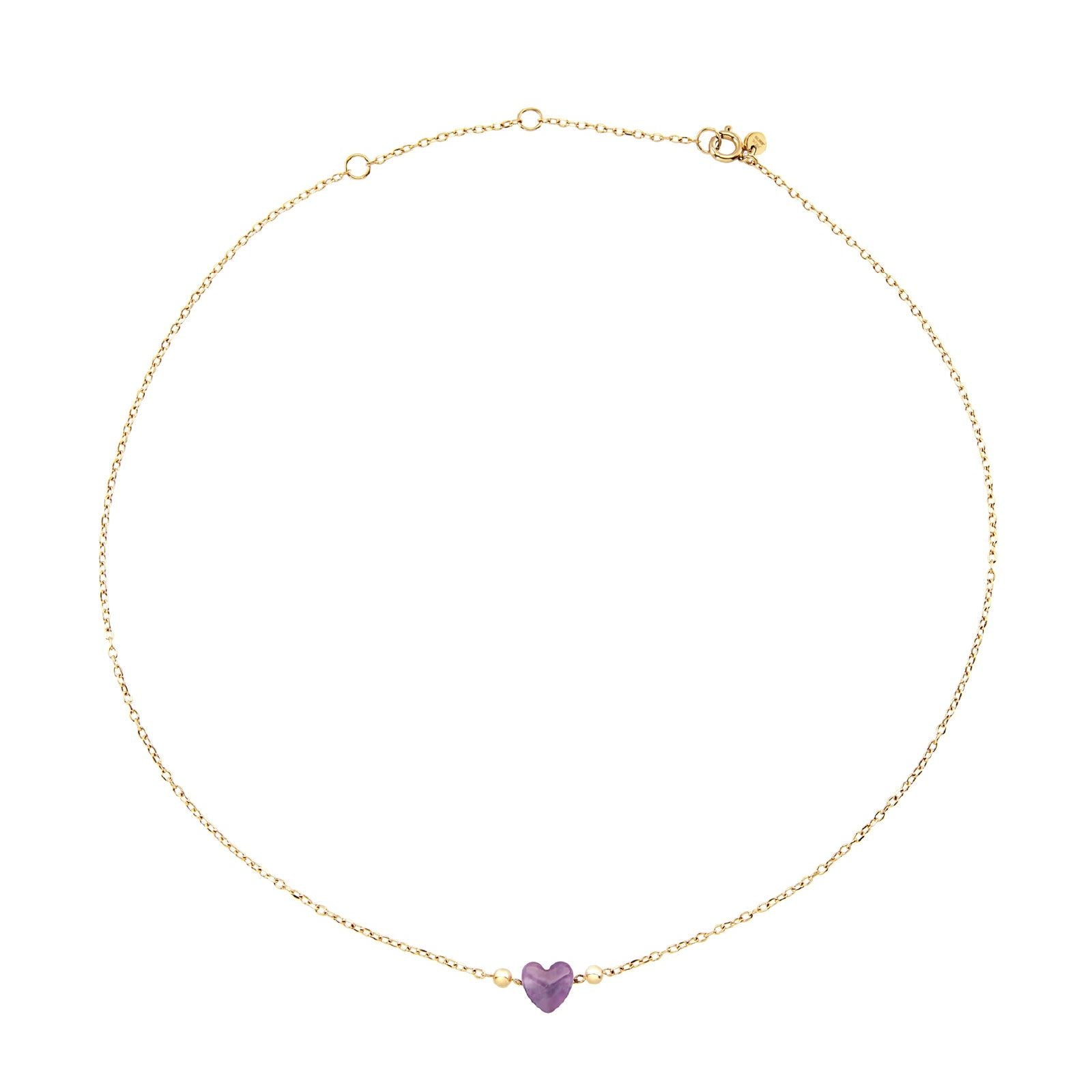 Collana donna Breil Candy in acciaio dorato con ametista a cuore viola TJ3598-1