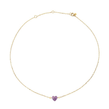 Collana donna Breil Candy in acciaio dorato con ametista a cuore viola TJ3598-1