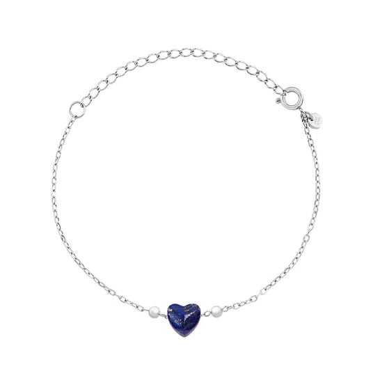 Bracciale donna Breil Candy in acciaio con lapislazzoli a cuore blu TJ3600-1