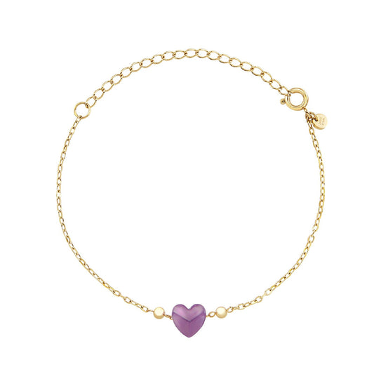 Bracciale donna Breil Candy in acciaio dorato con ametista a cuore viola TJ3601-1