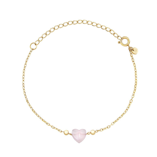 Bracciale donna Breil Candy in acciaio dorato con giada a cuore rosa TJ3602-1