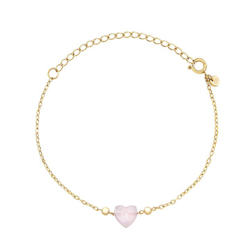 Bracciale donna Breil Candy in acciaio dorato con giada a cuore rosa TJ3602-1