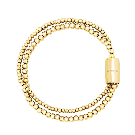 Bracciale donna Breil Magnetica System acciaio dorato due fili di micro sfere TJ3605-1