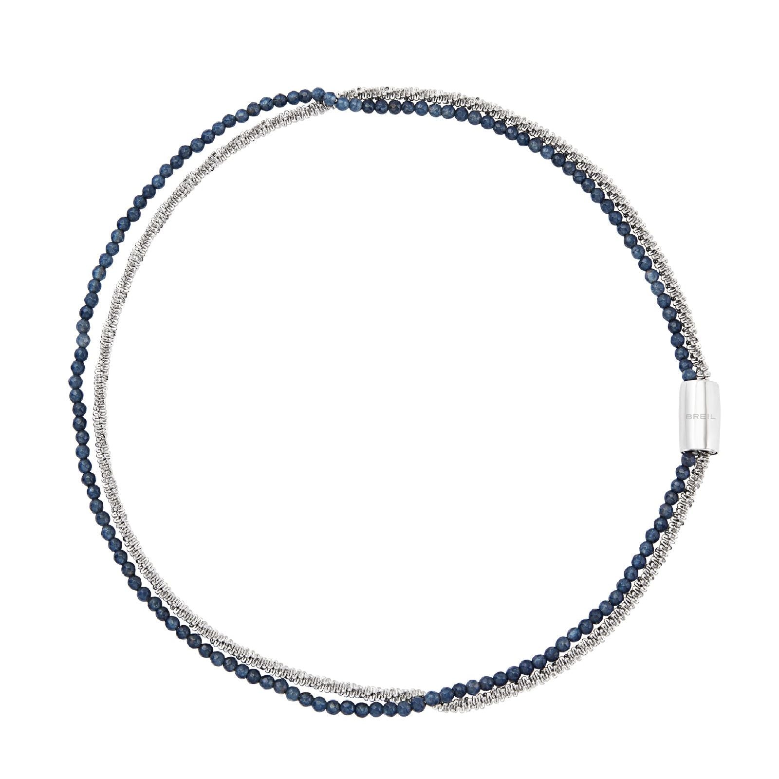 Collana donna Breil Magnetica System acciaio catena margherita e agata blu TJ3608-1