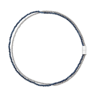 Collana donna Breil Magnetica System acciaio catena margherita e agata blu TJ3608-1