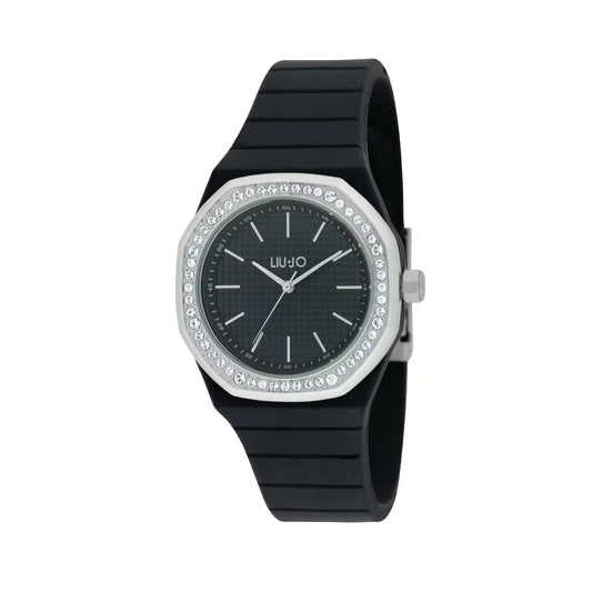 Orologio solo tempo Liu Jo Yacht Lady donna silicone nero con zirconi TLJ2381-1