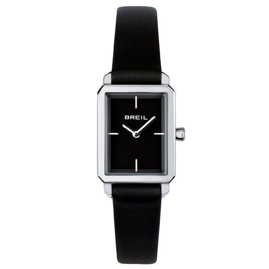 Orologio donna Breil Carré cinturino pelle nera cassa acciaio 20x24mm TW2025-1