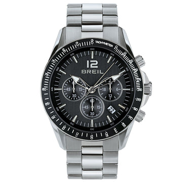 Orologio crono uomo Breil Tyler in acciaio con quadrante nero 43mm TW2057-1