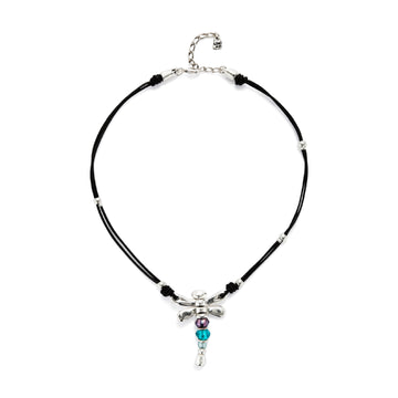 Collana Uno de 50 placcata argento e cristalli da donna U.COL1959MCLMTL
