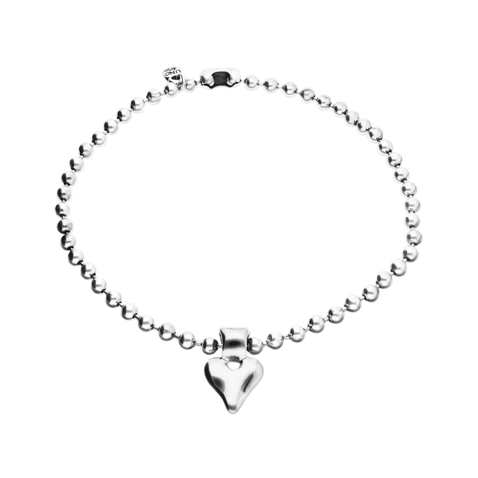 Collana Uno De 50 Pálpito in argento sfere placcate e cuore MISURA UNICA