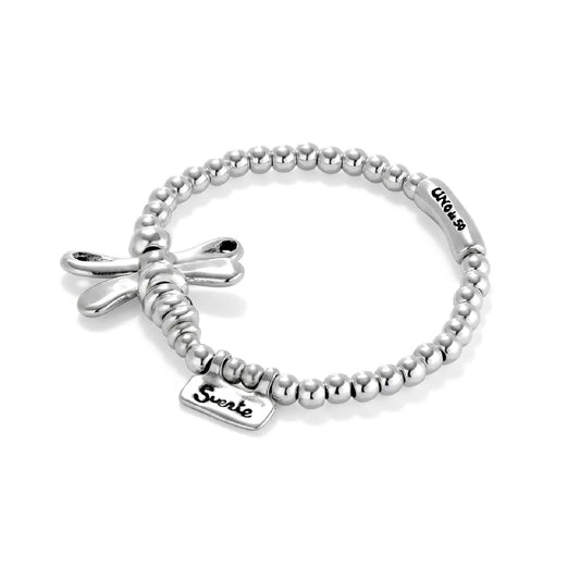 Bracciale elastico Uno de 50 placcato argento da donna Regolabile 15,6-16,5 cm