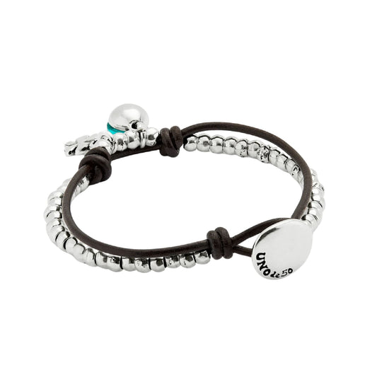 Bracciale Uno de 50 Ser Fascinante quadrifoglio e vetro verde 15 cm