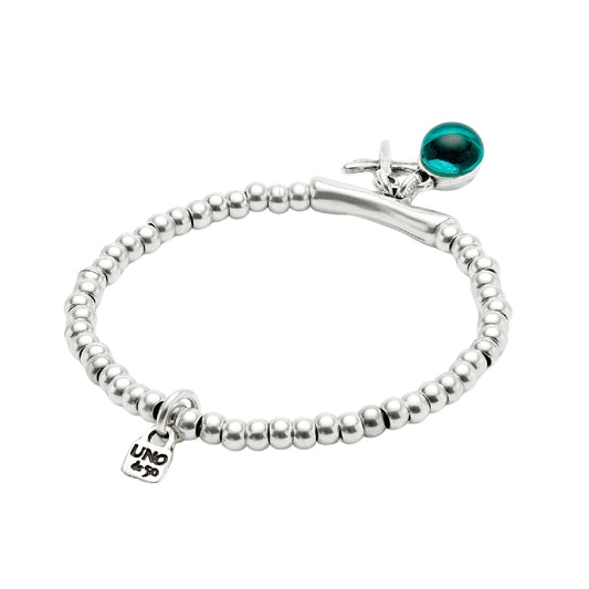 Bracciale Uno de 50 Ser Fascinante libellula e vetro verde 15,7 cm