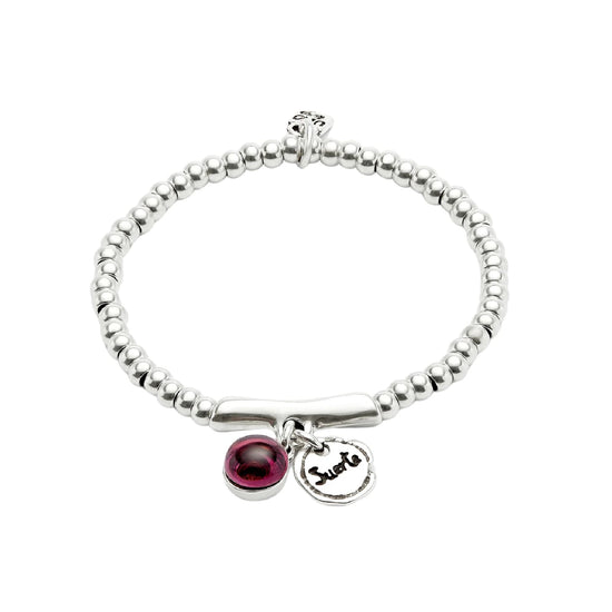 Bracciale Uno de 50 Ser Fascinante charm suerte e vetro viola 15,7 cm