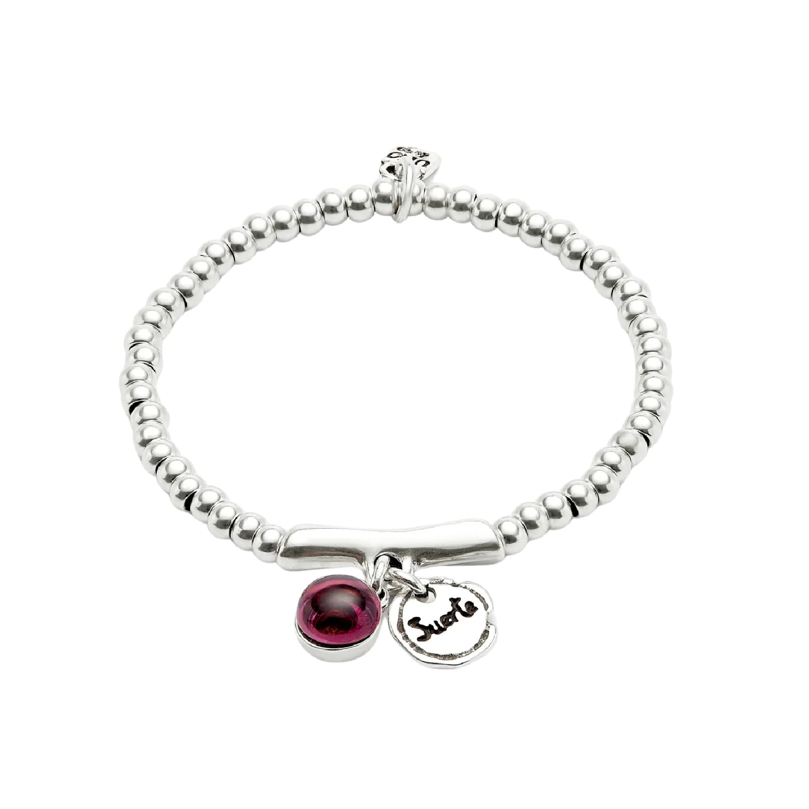 Bracciale Uno de 50 Ser Fascinante charm suerte e vetro viola 15,7 cm