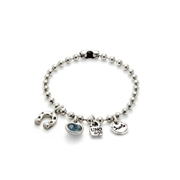 Bracciale con pendenti Uno de 50 placcato argento da donna U.PUL2556AZOMTM