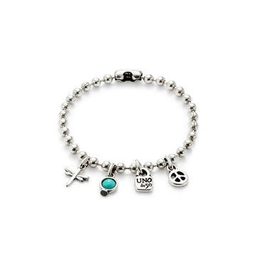 Bracciale con 3 pendenti Uno de 50 placcato argento da donna U.PUL2558TQSMTM