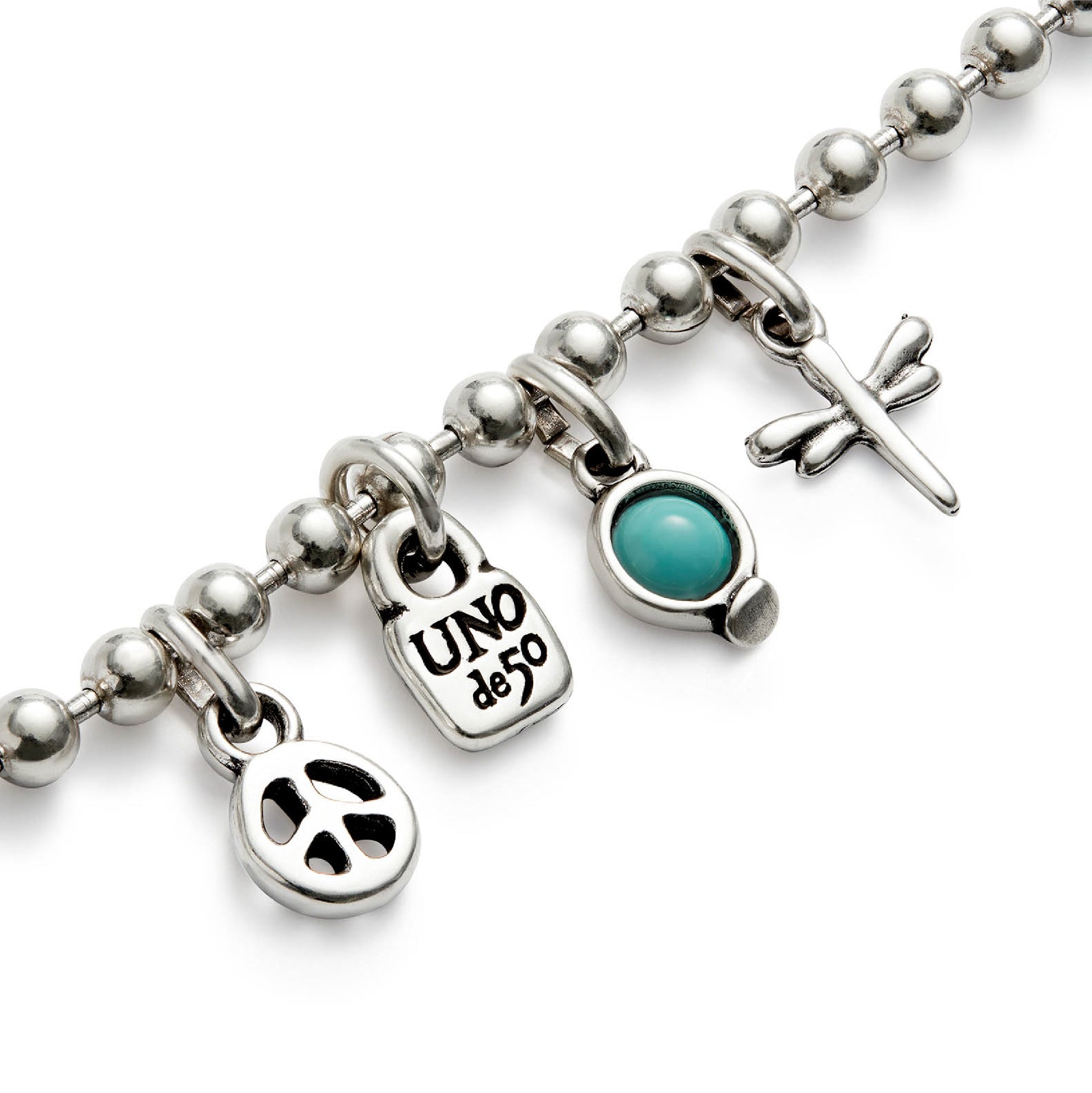 Bracciale con 3 pendenti Uno de 50 placcato argento da donna U.PUL2558TQSMTM