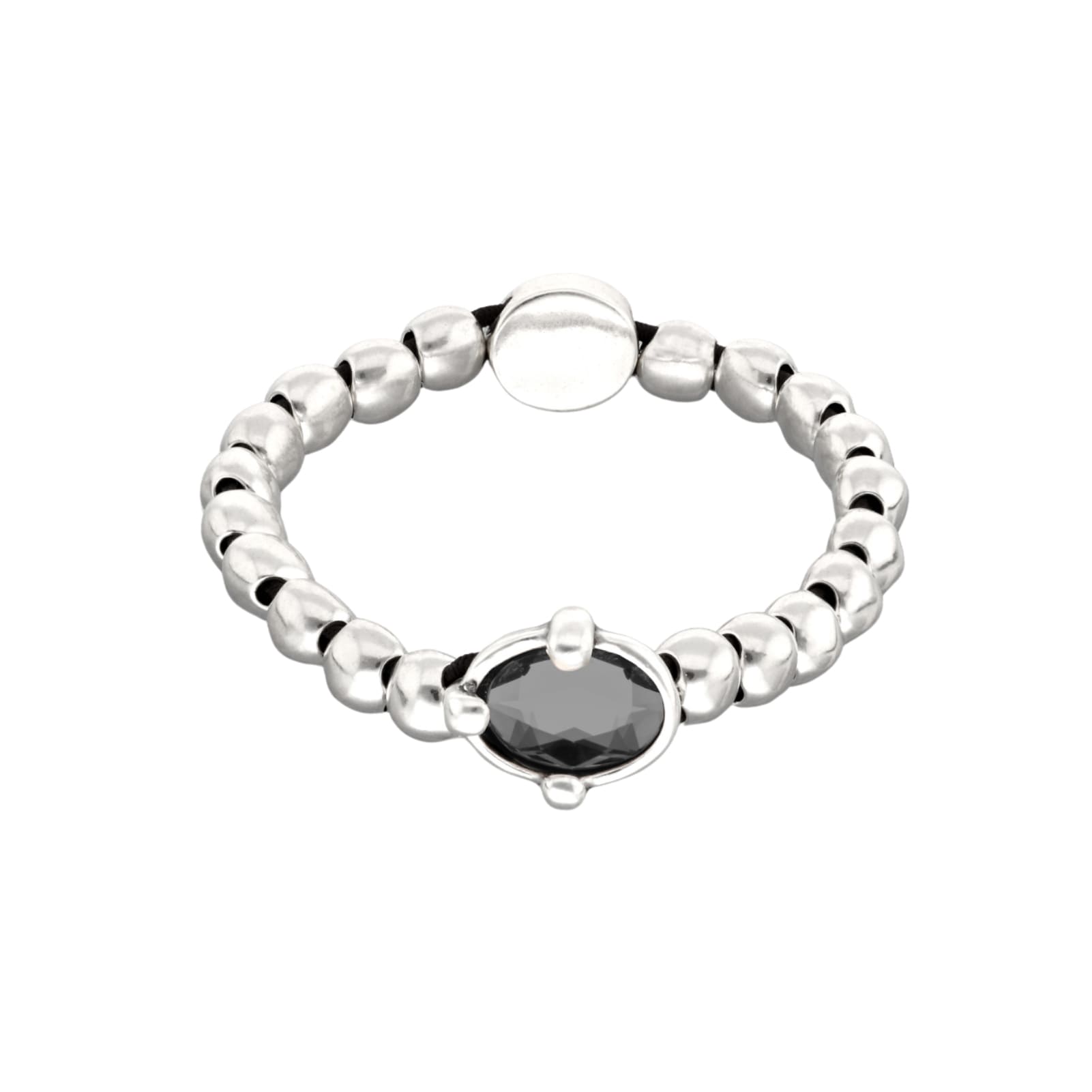 Bracciale Uno de 50 Ser Deslumbrante cristallo nero ovale 15,7 cm