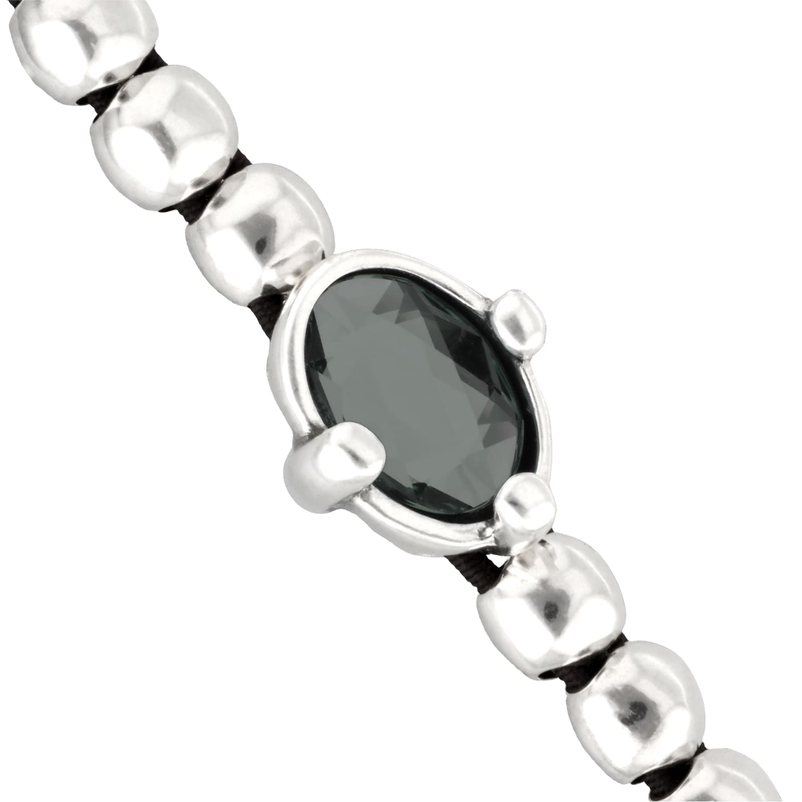 Bracciale Uno de 50 Ser Deslumbrante cristallo nero ovale 15,7 cm