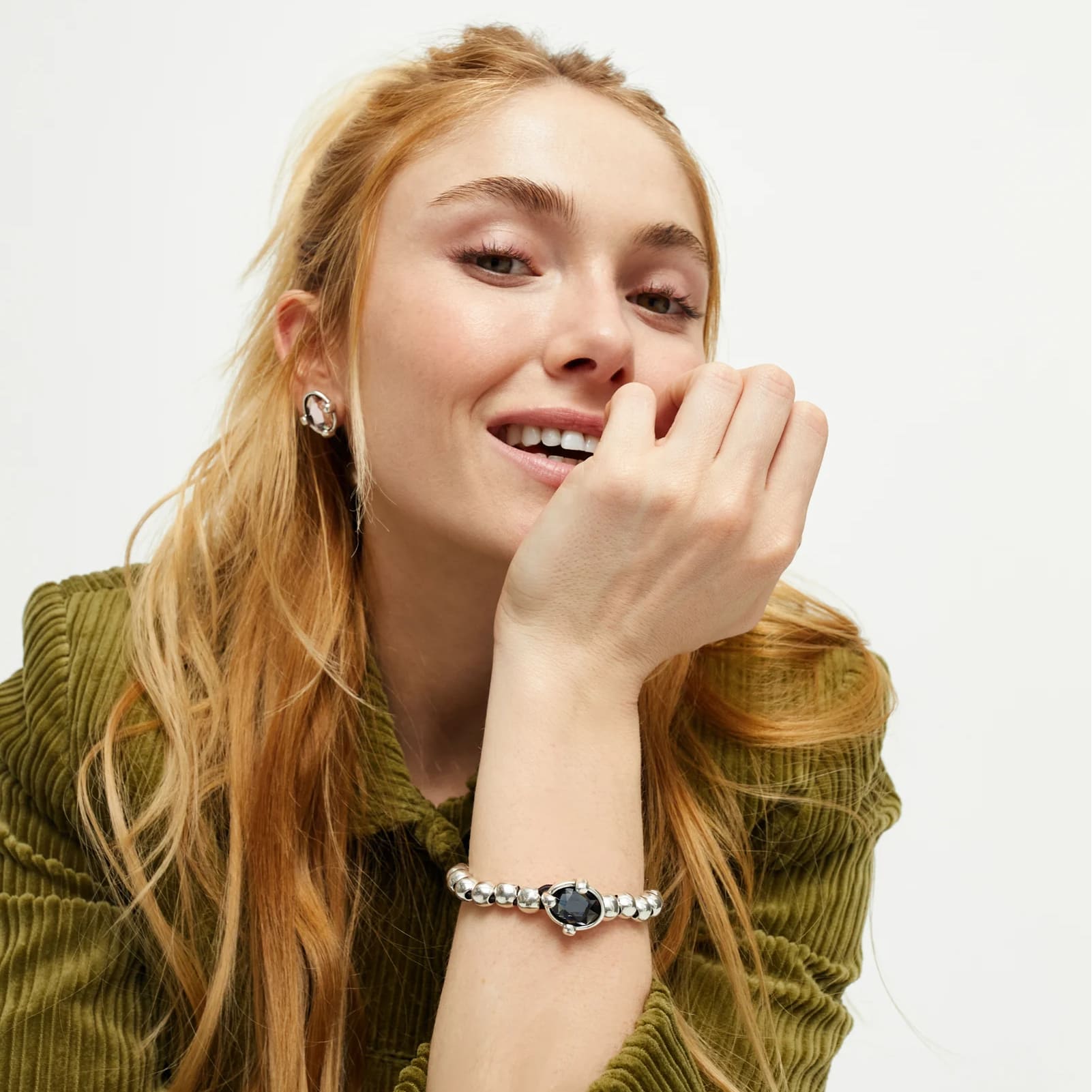 Bracciale Uno de 50 Ser Deslumbrante cristallo nero ovale 15,7 cm