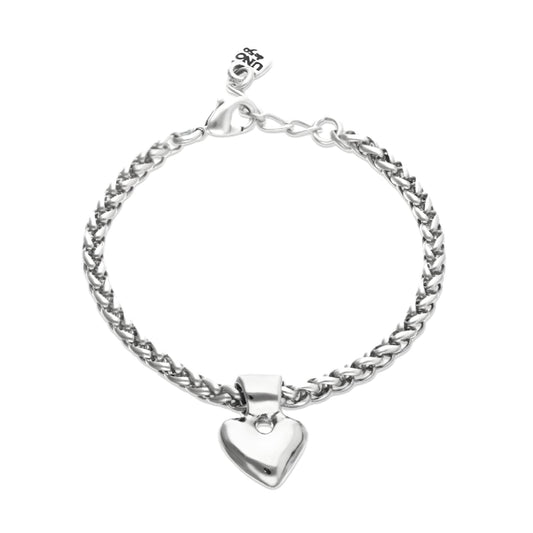 Bracciale catena Uno De 50 Pálpito in argento piccolo cuore 16,8 cm