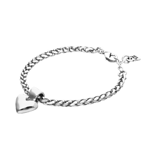 Bracciale catena Uno De 50 Pálpito in argento piccolo cuore 16,8 cm