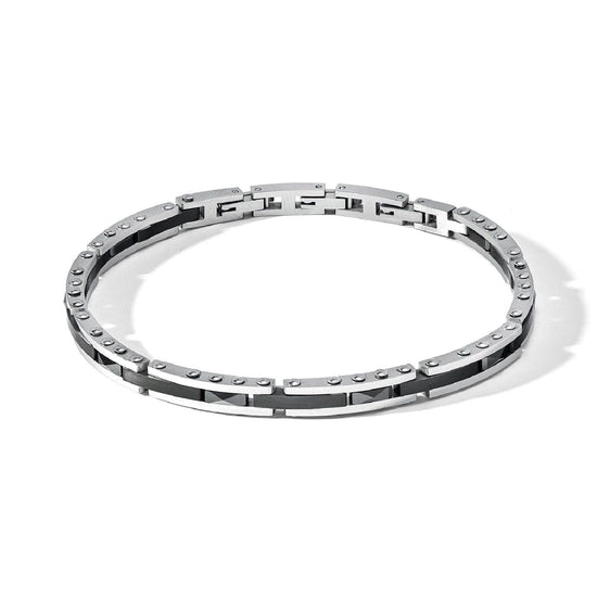 Bracciale catena Comete Ceramik da uomo in acciaio con ceramica nera UBR1150-1