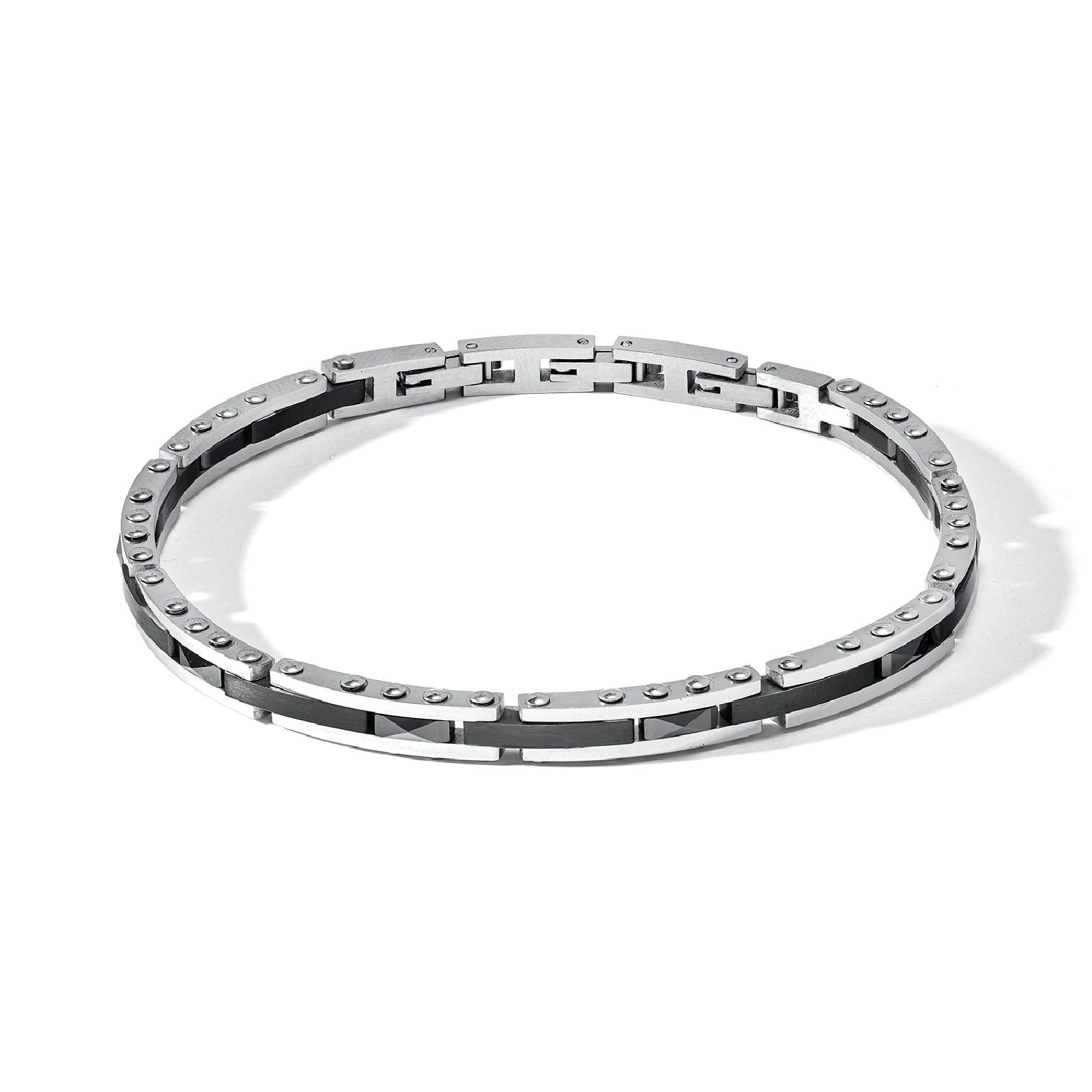 Bracciale catena Comete Ceramik da uomo in acciaio con ceramica nera UBR1150-1